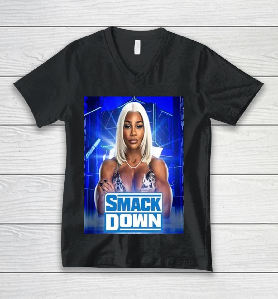 Jade Cargill On Wwe Smackdown Friday 8 7C On Fox Unisex V-Neck T-Shirt