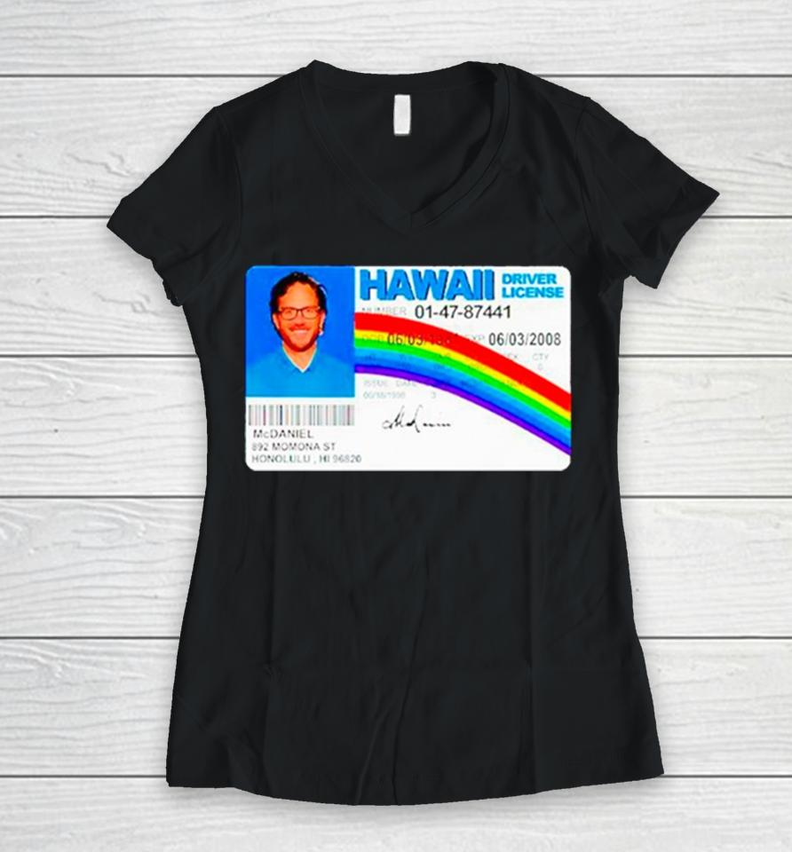 Jaelan Phillips Mike Mcdaniel Hawaii Driver License Women V-Neck T-Shirt