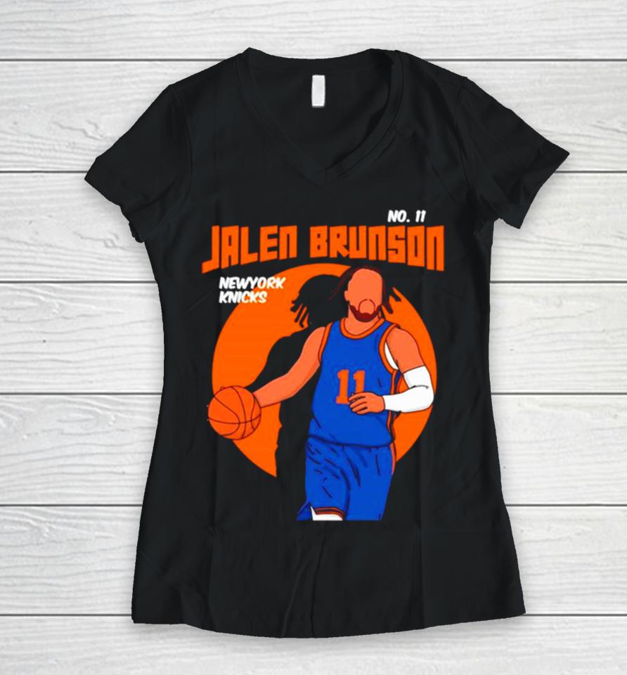 Jalen Brunson Basketball Player Nba New York Knicks Women V-Neck T-Shirt