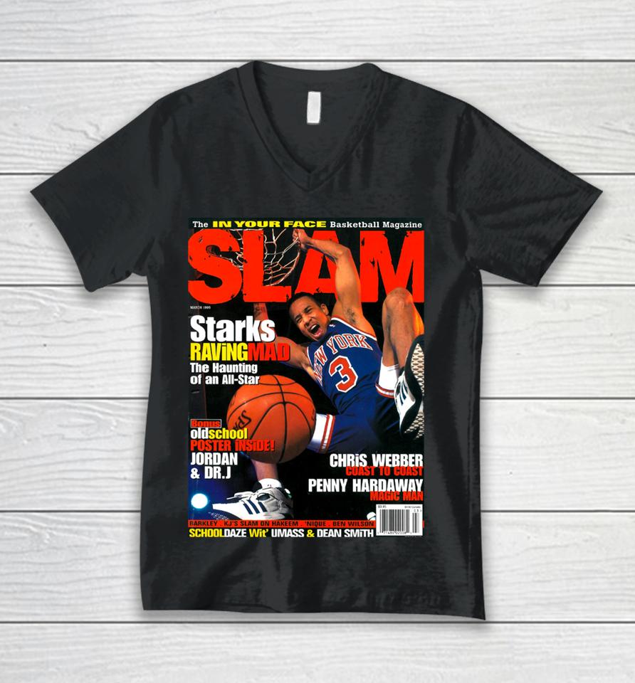 Jalen Brunson Slam Cover 3 John Starks Unisex V-Neck T-Shirt