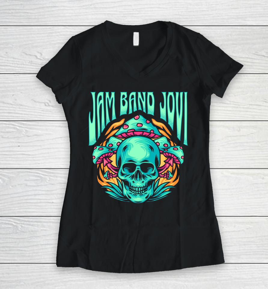 Jam Band Jovi Women V-Neck T-Shirt