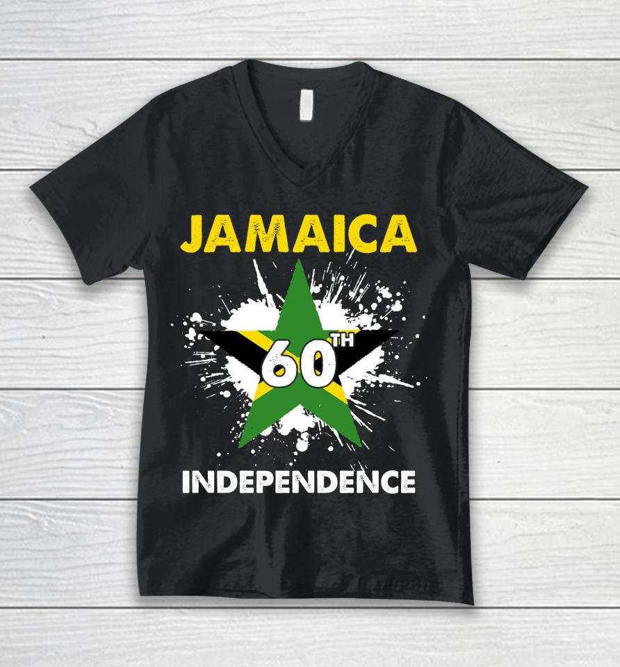 Jamaica 60Th Celebration Independence Day 2022 Jamaican Unisex V-Neck T-Shirt