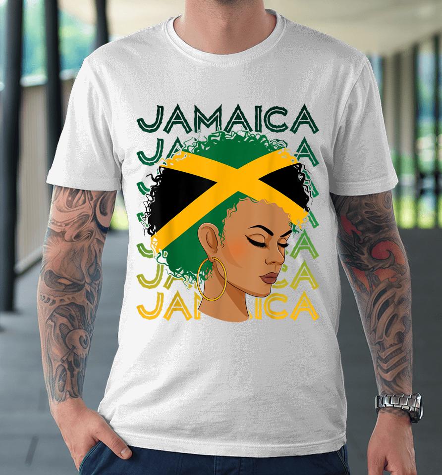 Jamaican Black Girls Jamaica Flag Hair Womens Woman Premium T-Shirt