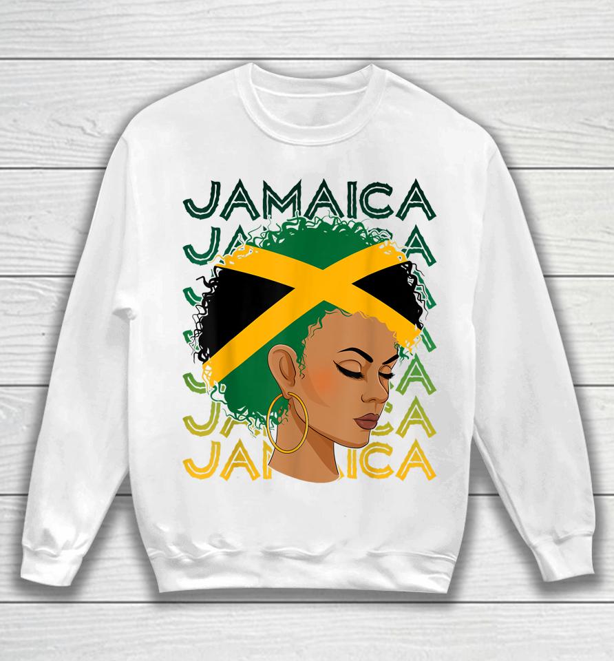 Jamaican Black Girls Jamaica Flag Hair Womens Woman Sweatshirt
