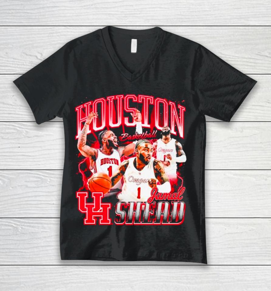 Jamal Shead Houston Cougars Ncaa Men’s Basketball Player Unisex V-Neck T-Shirt