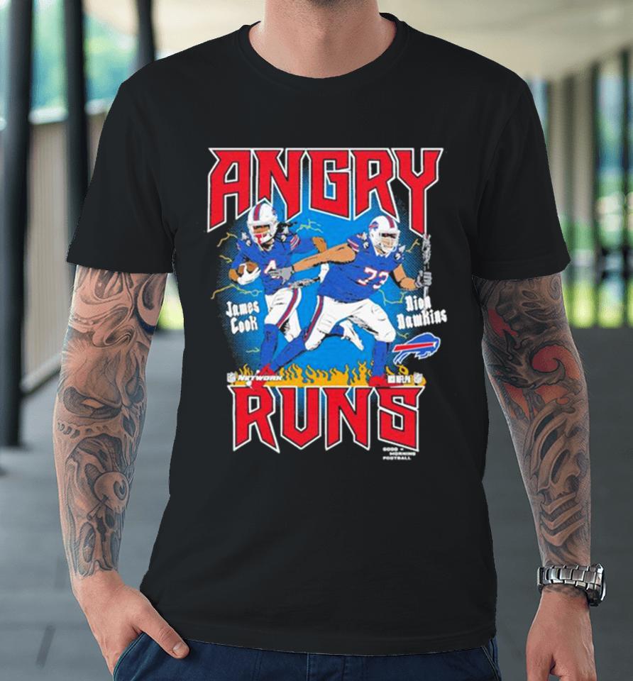 James Cook &Amp; Dion Dawkins Buffalo Bills Homage Unisex Angry Runs Player Graphic Premium T-Shirt