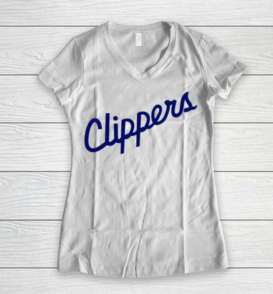James Harden Clippers Logo Women V-Neck T-Shirt