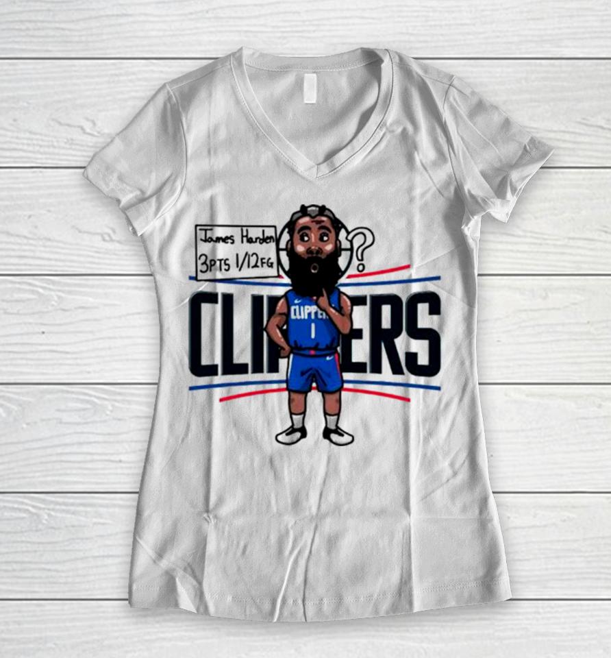 James Harden Los Angeles Clippers Player Cartoon Women V-Neck T-Shirt