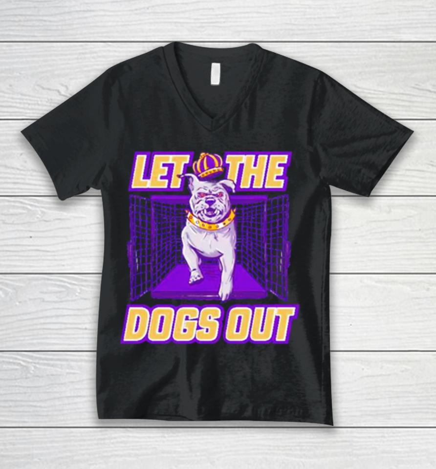 James Madison University Let The Dogs Out Unisex V-Neck T-Shirt