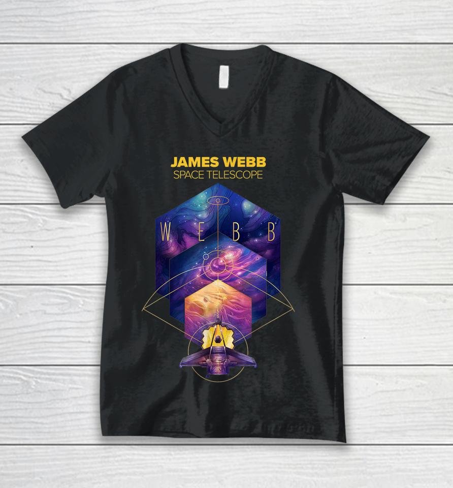 James Webb Space Telescope Nasa Jwst Mission Poster Unisex V-Neck T-Shirt