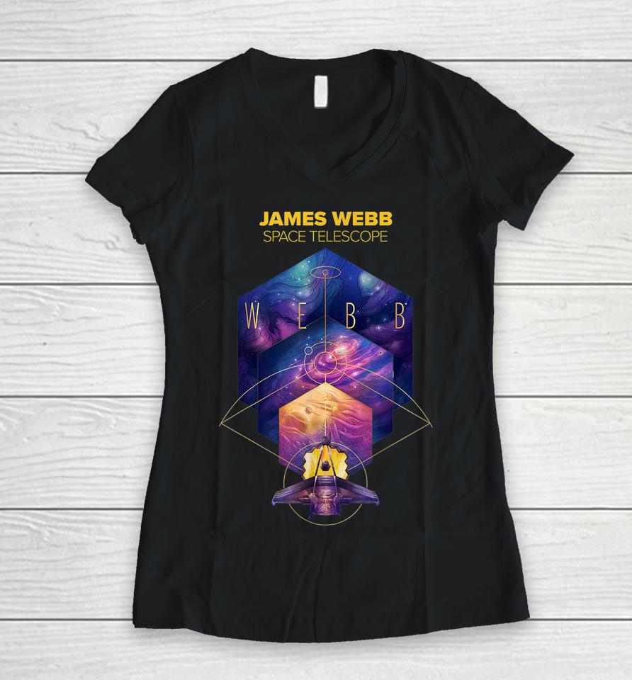 James Webb Space Telescope Nasa Jwst Mission Poster Women V-Neck T-Shirt