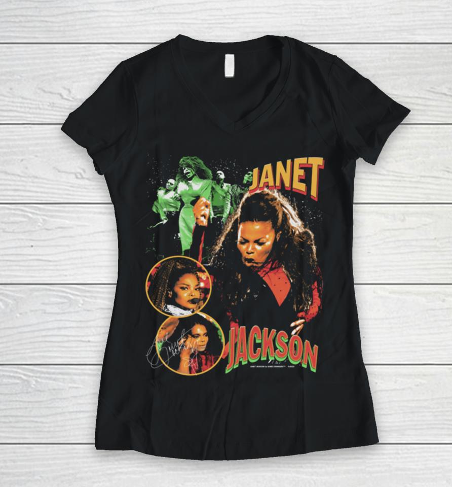 Janet Jackson 2 Women V-Neck T-Shirt