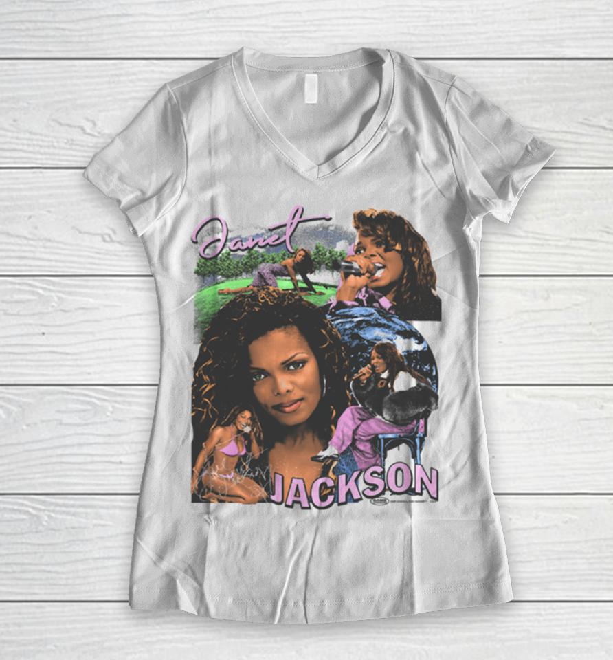 Janet Jackson Women V-Neck T-Shirt
