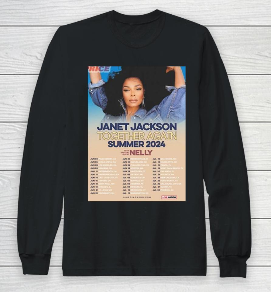 Janet Jackson Together Again Summer Dates Tour 2024 Long Sleeve T-Shirt
