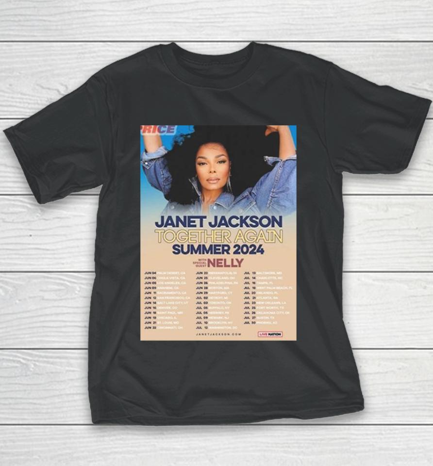 Janet Jackson Together Again Summer Dates Tour 2024 Youth T-Shirt