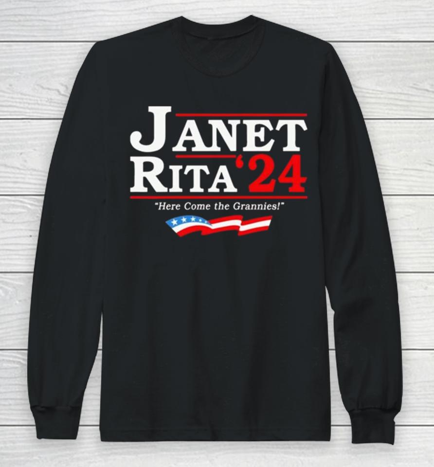 Janet Rita 24 Here Come The Grannies Usa Flag Long Sleeve T-Shirt
