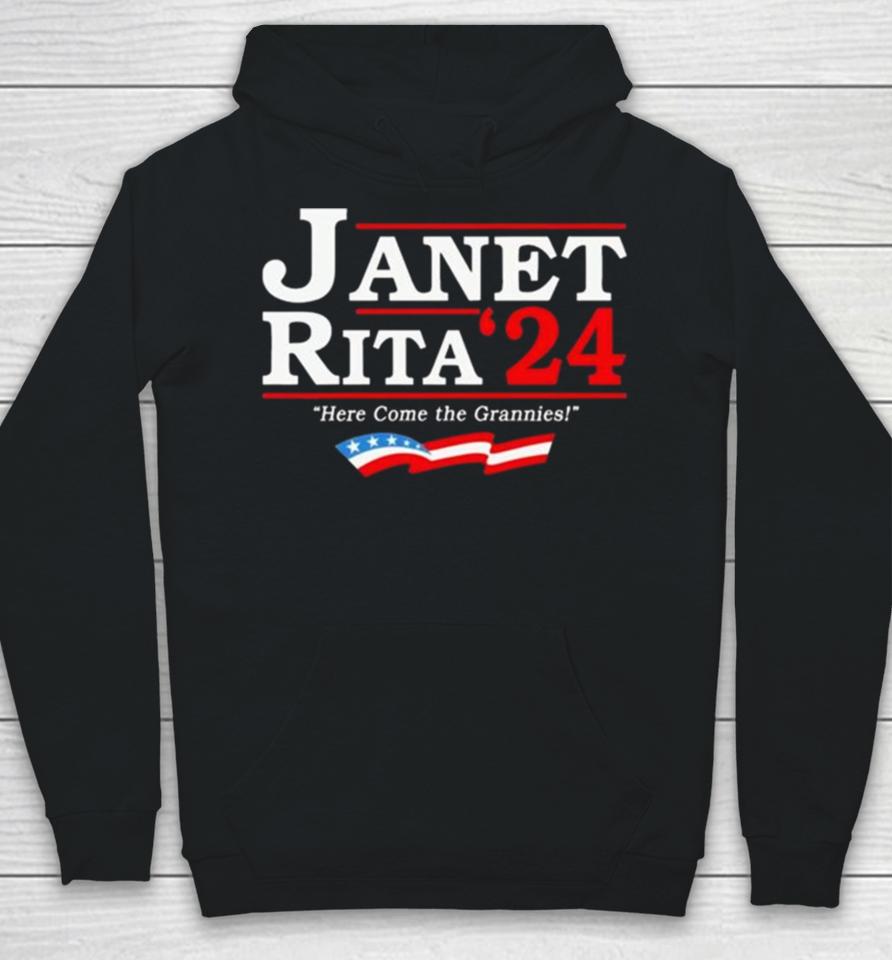 Janet Rita 24 Here Come The Grannies Usa Flag Hoodie