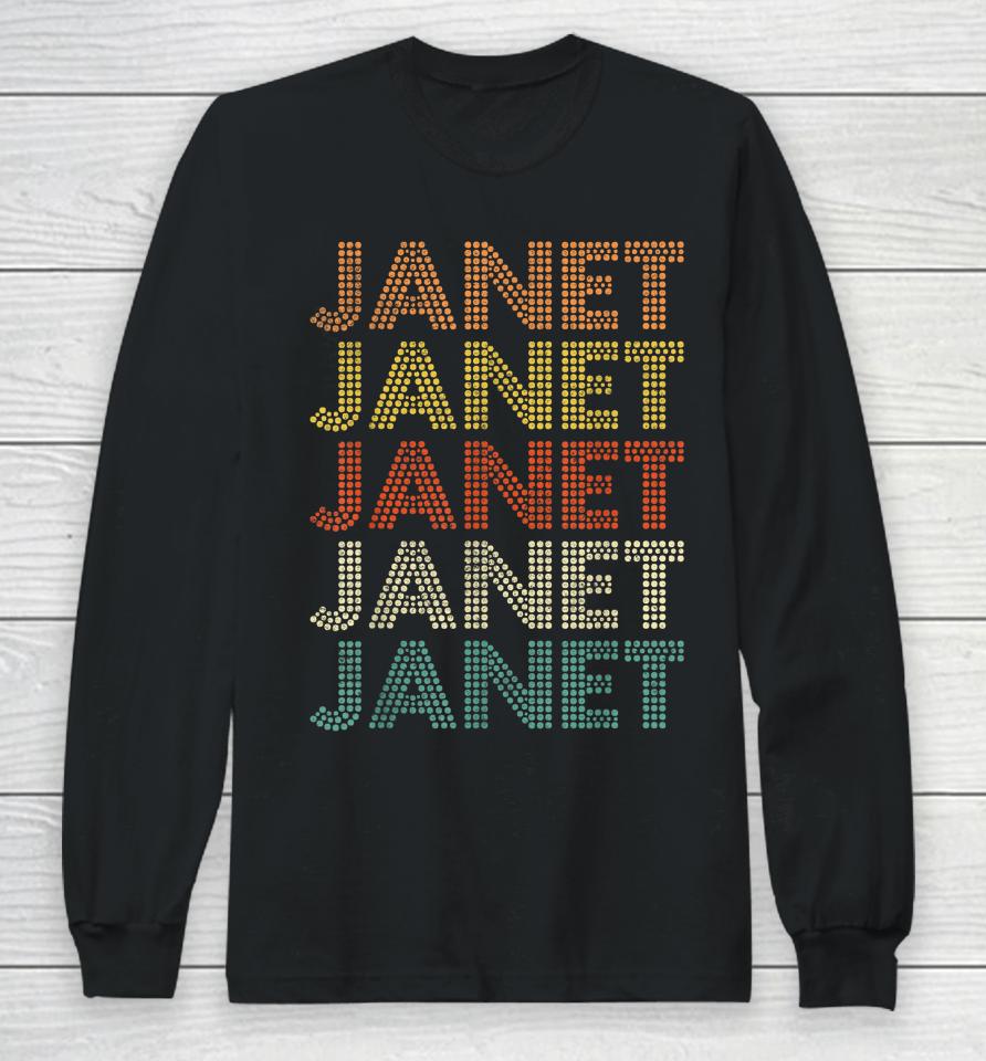 Janet Vintage Retro Long Sleeve T-Shirt