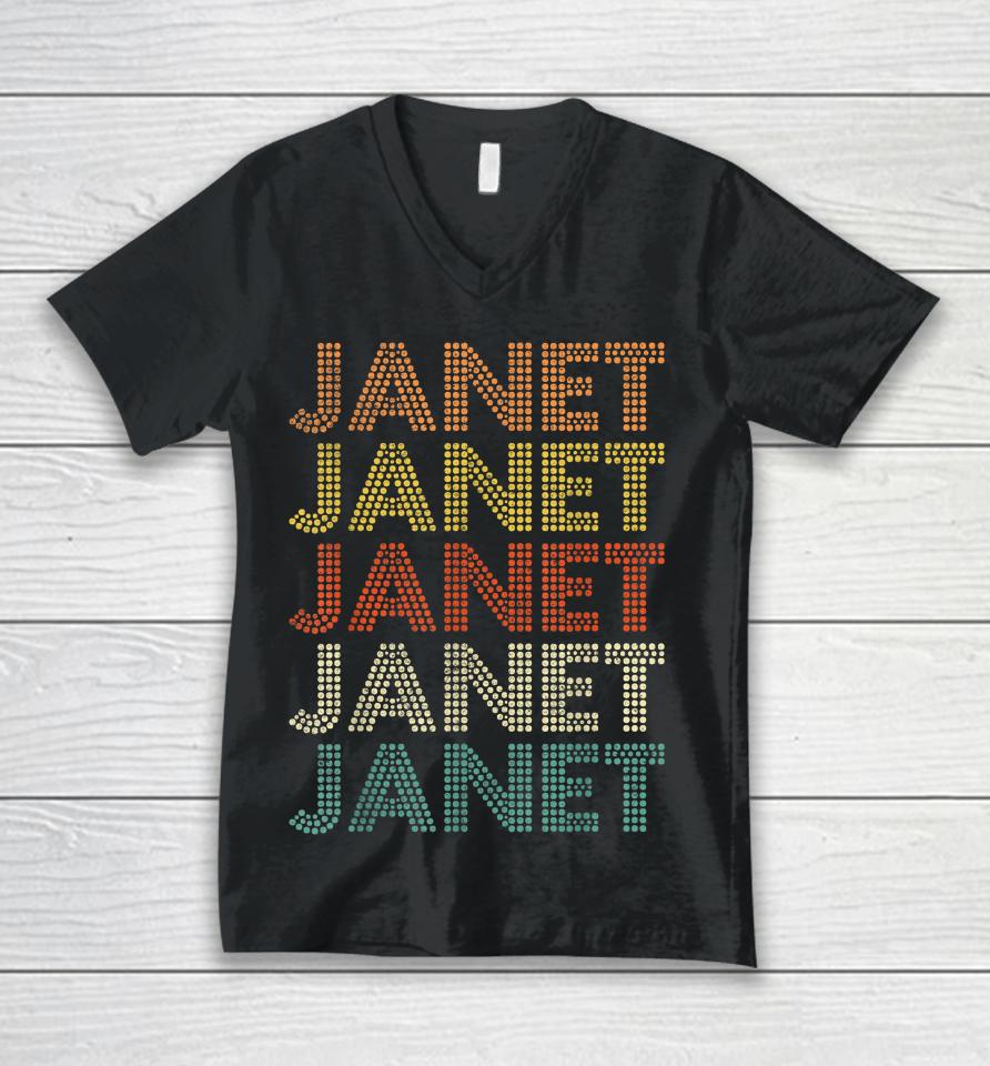 Janet Vintage Retro Unisex V-Neck T-Shirt