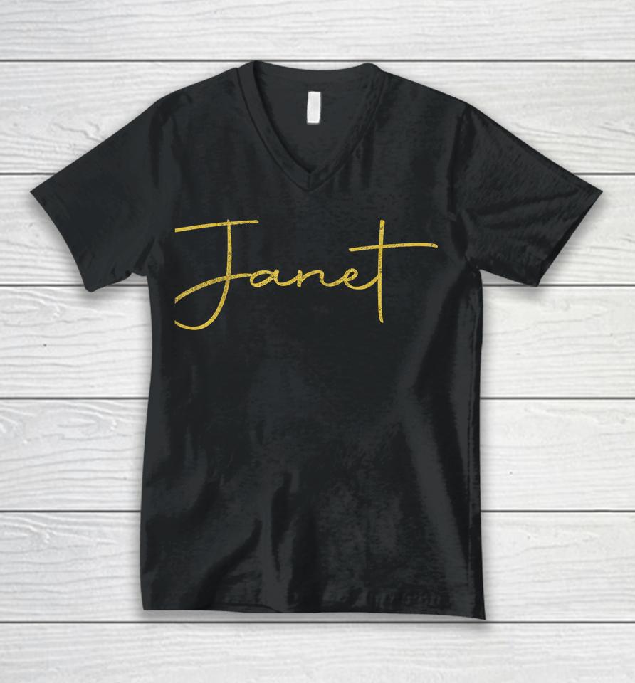 Janet Vintage Retro Unisex V-Neck T-Shirt