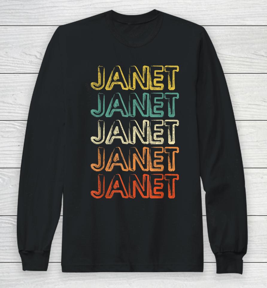Janet Vintage Retro Long Sleeve T-Shirt