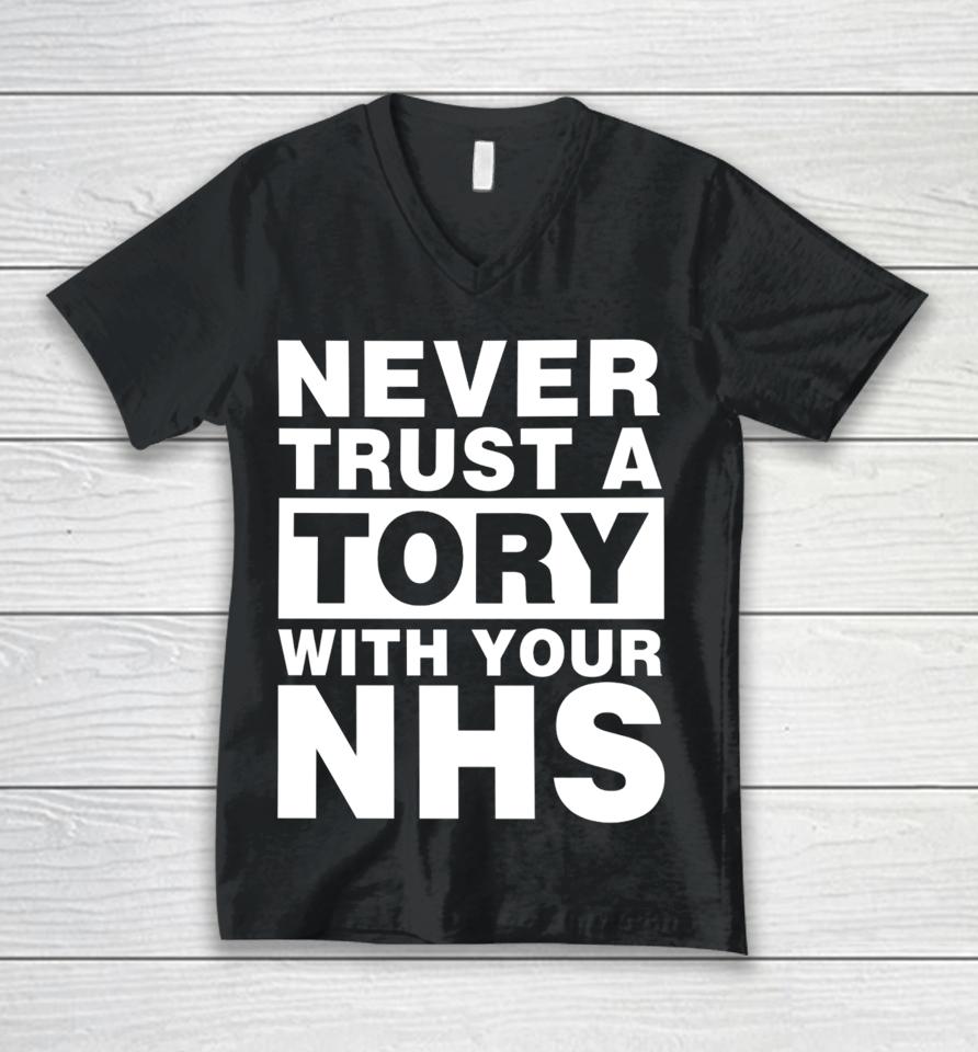 Janey Godley Never Trust A Tory With Your Nhs Unisex V-Neck T-Shirt