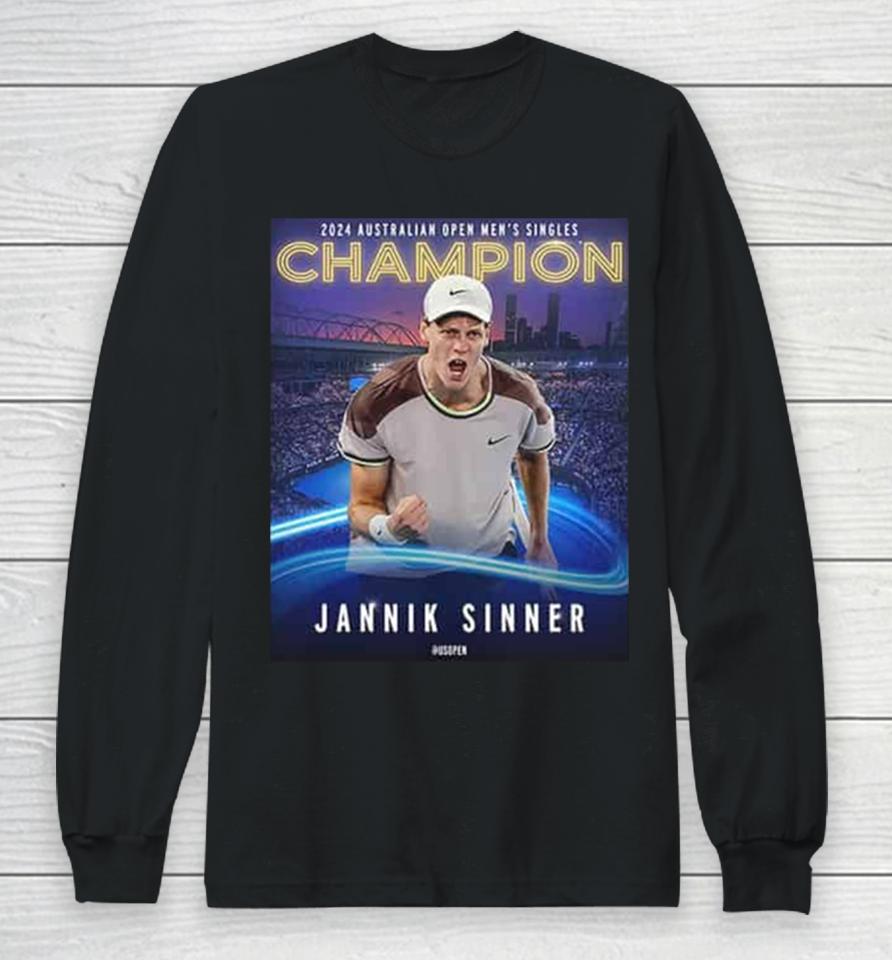 Jannik Sinner Becomes A 2024 Australian Open Men’s Singles Champion Grand Slam Champion 2024 Long Sleeve T-Shirt