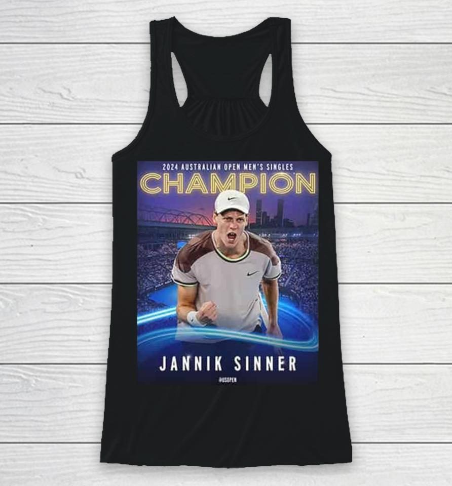 Jannik Sinner Becomes A 2024 Australian Open Men’s Singles Champion Grand Slam Champion 2024 Racerback Tank