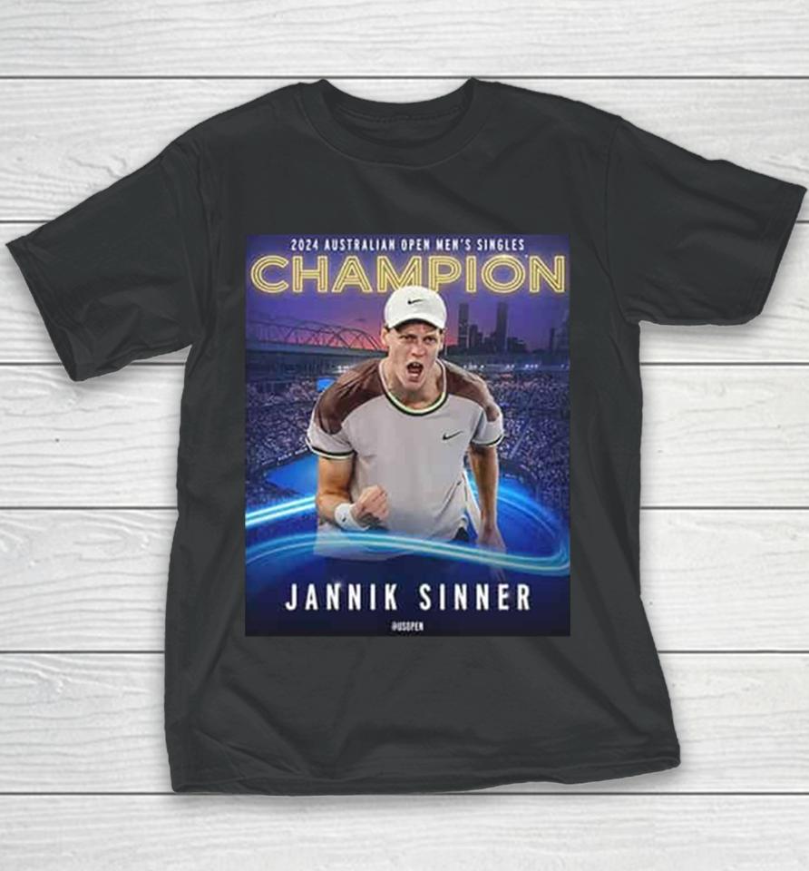 Jannik Sinner Becomes A 2024 Australian Open Men’s Singles Champion Grand Slam Champion 2024 Youth T-Shirt