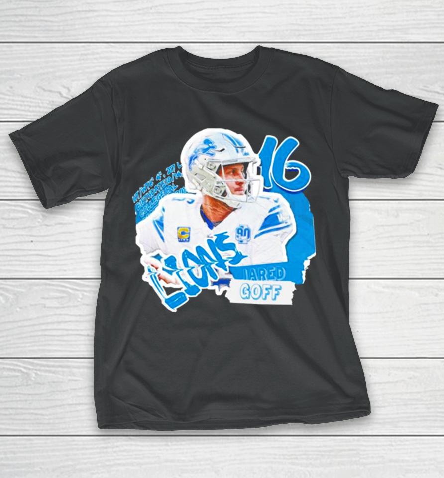 Jared Goff Football Paper Detroit Lions T-Shirt