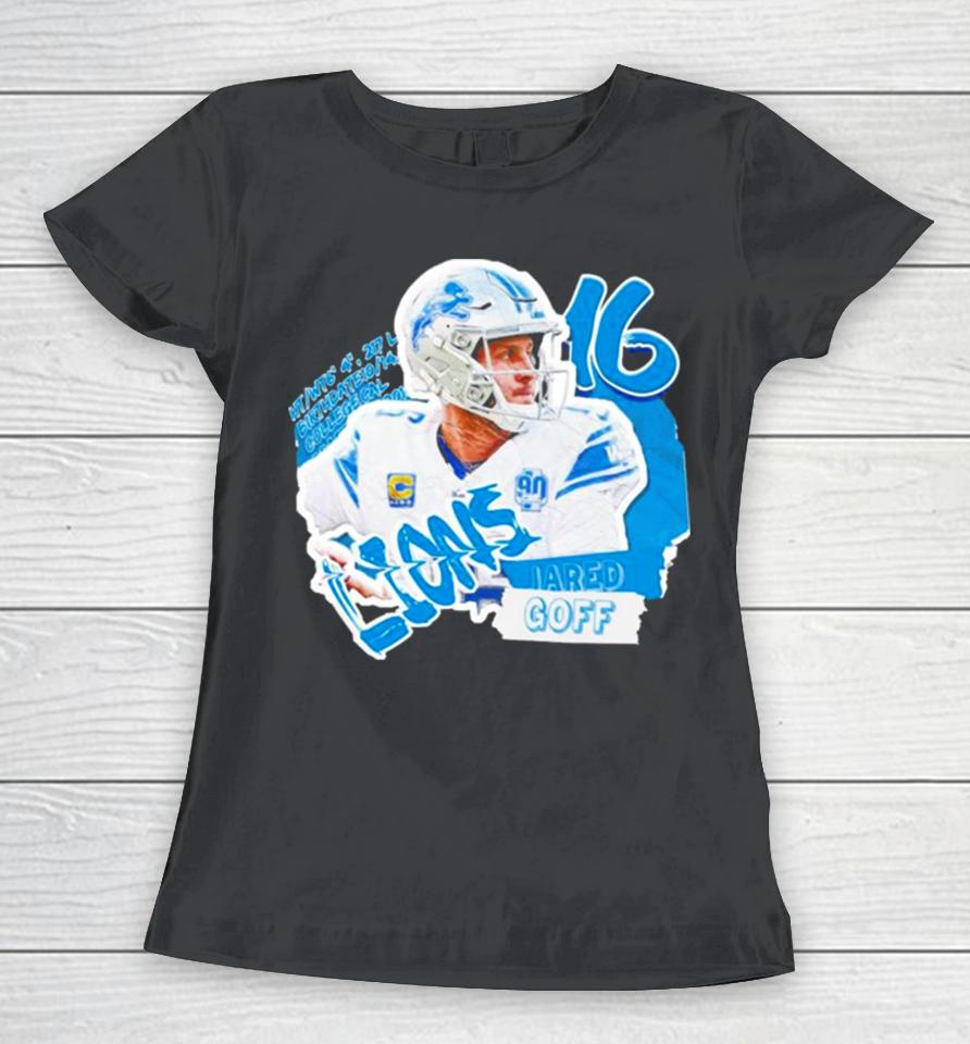 Jared Goff Football Paper Detroit Lions Women T-Shirt