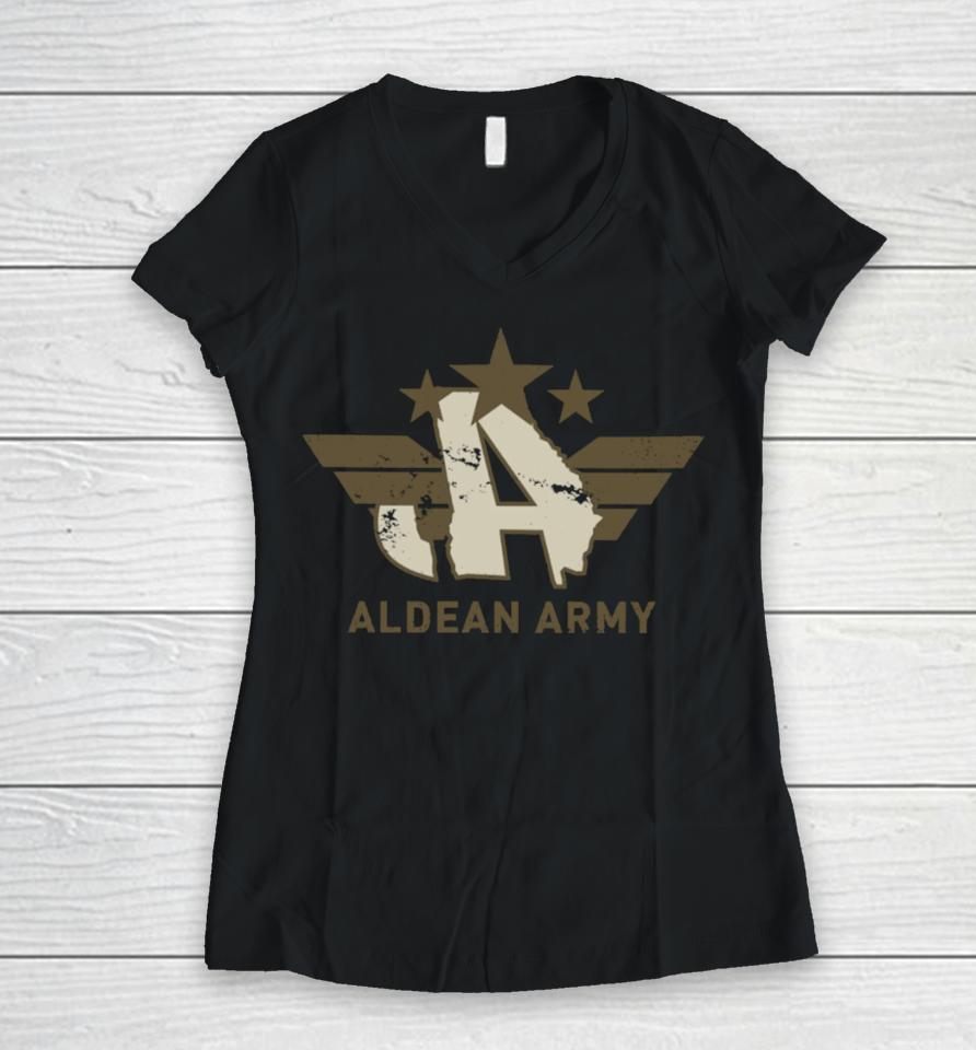 Jason Aldean Army Deluxe Women V-Neck T-Shirt