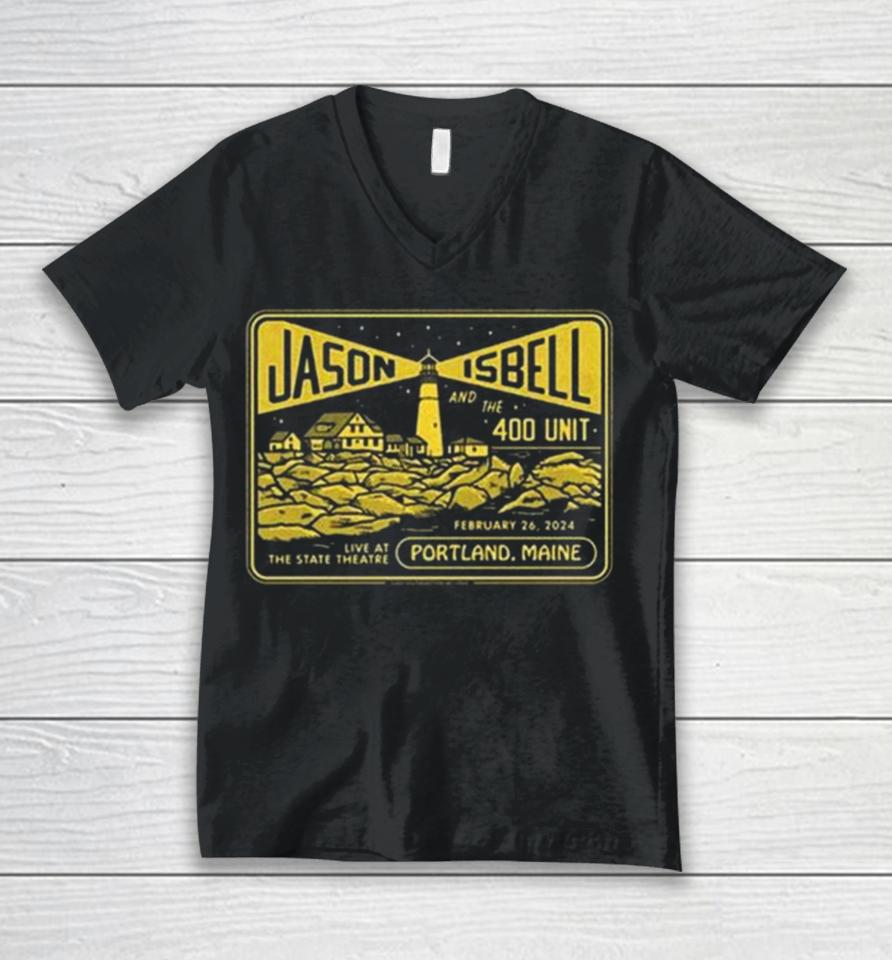 Jason Isbell And The 400 Unit 2 26 2024 State Theatre Portland Me Unisex V-Neck T-Shirt