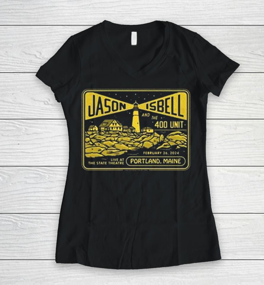 Jason Isbell And The 400 Unit 2 26 2024 State Theatre Portland Me Women V-Neck T-Shirt