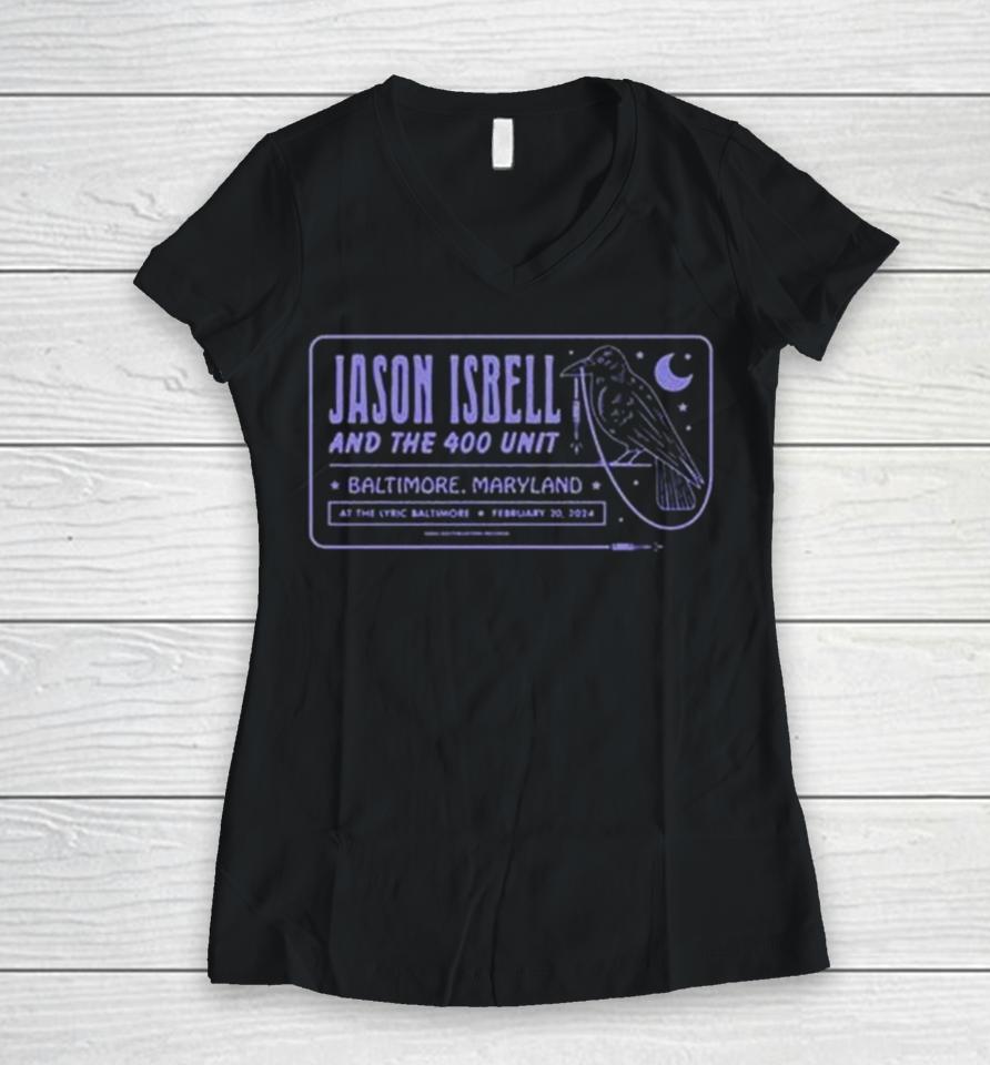 Jason Isbell And The 400 Unit February 20, 2024 The Lyric Baltimore, Md Event Women V-Neck T-Shirt