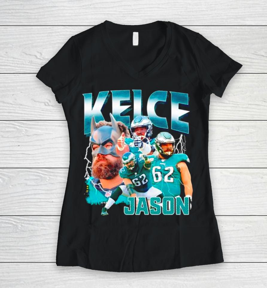 Jason Kelce Team Sport Legend Philadelphia Eagles Football Women V-Neck T-Shirt