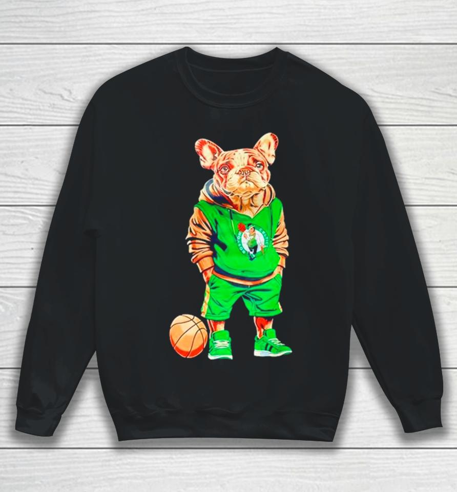 Jaylen Brown Bulldog Wearing Celtics Boston Sweatshirt