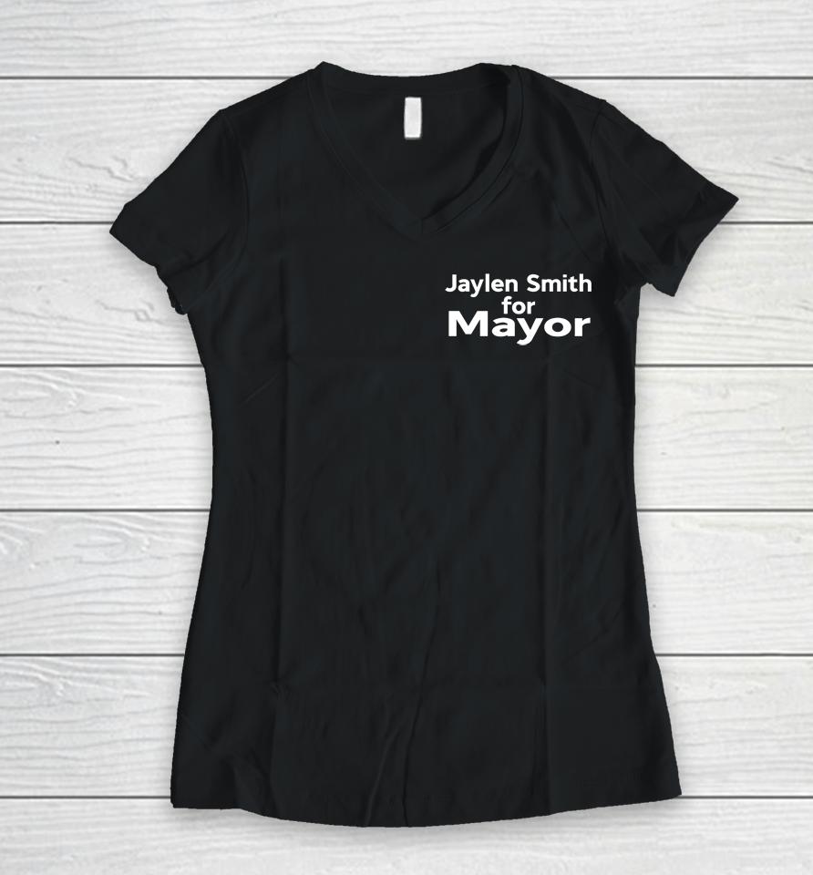 Jaylen Smith For Mayor Women V-Neck T-Shirt