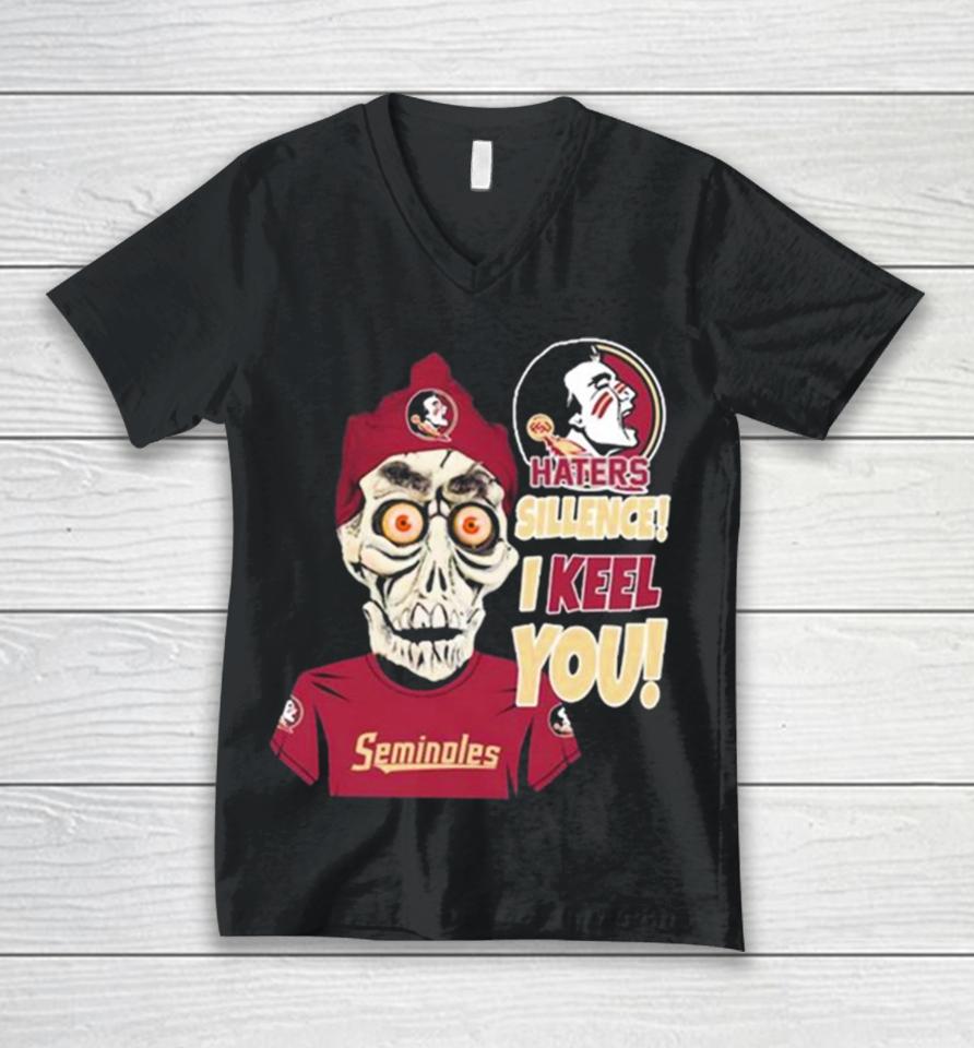 Jeff Dunham Florida State Seminoles Haters Silence! I Keel You! Unisex V-Neck T-Shirt