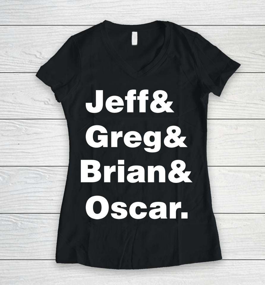 Jeff Greg Brian Oscar The Brohm Family Women V-Neck T-Shirt