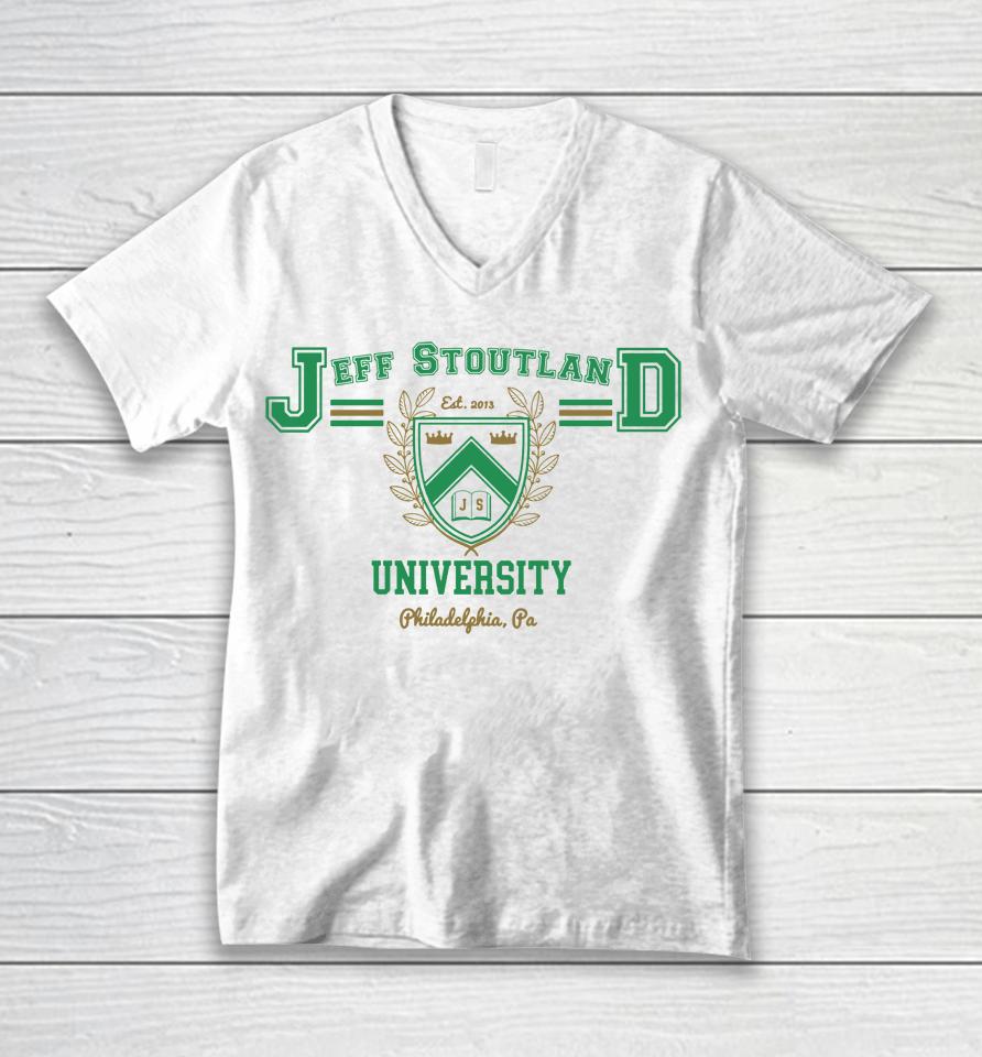 Jeff Stoutland University Philadelphia Unisex V-Neck T-Shirt