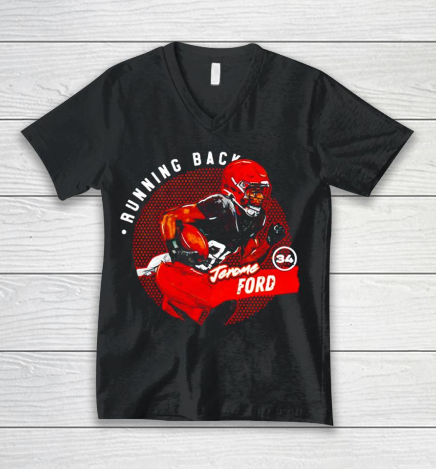 Jerome Ford Cleveland Browns Dots Vintage Unisex V-Neck T-Shirt