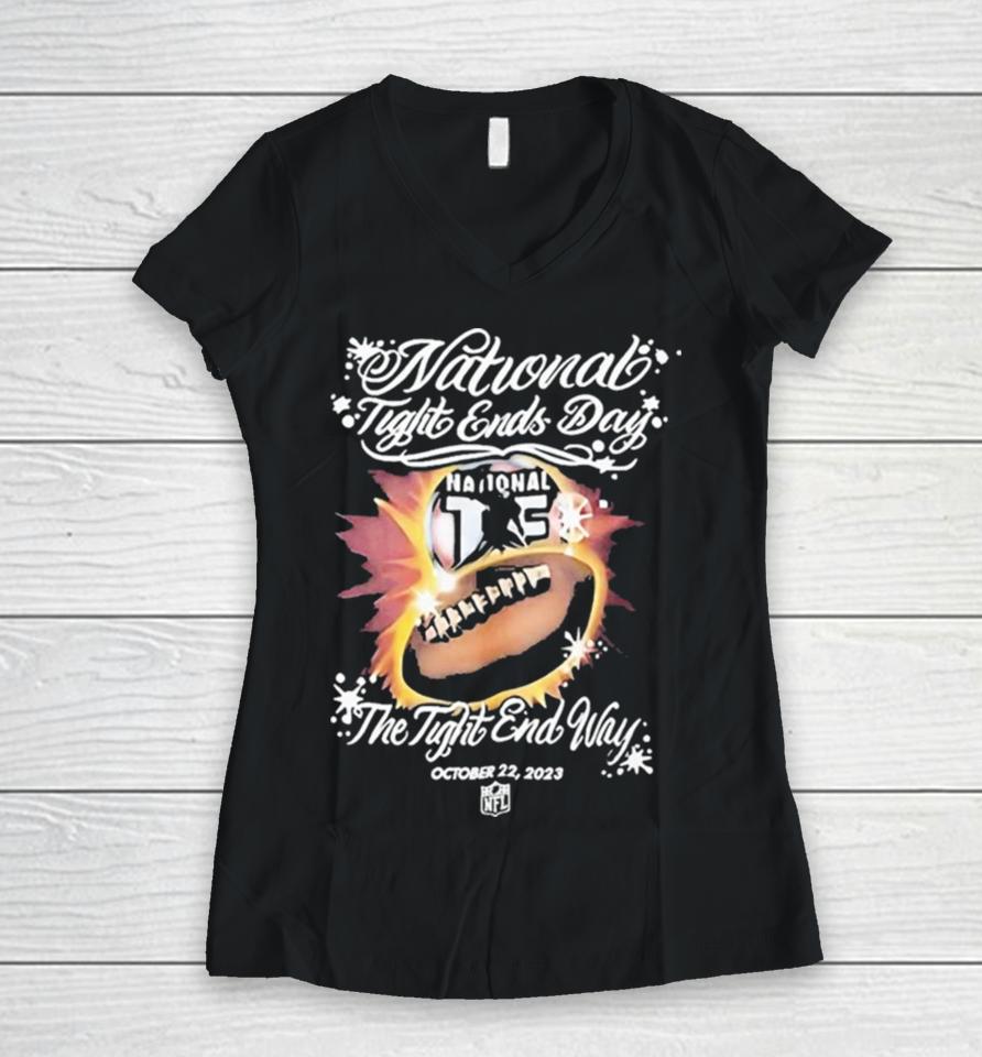 Jesper Horsted National Tight End Day The Tight End Way October 22 2023 Women V-Neck T-Shirt