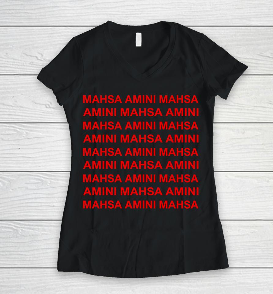 Jessica Chastain Mahsa Amini Mahsa Women V-Neck T-Shirt
