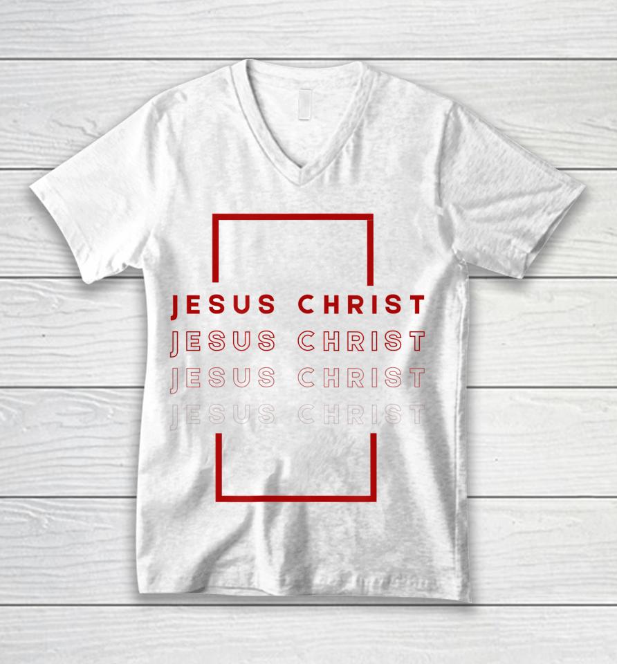 Jesus Christ Repeat Unisex V-Neck T-Shirt