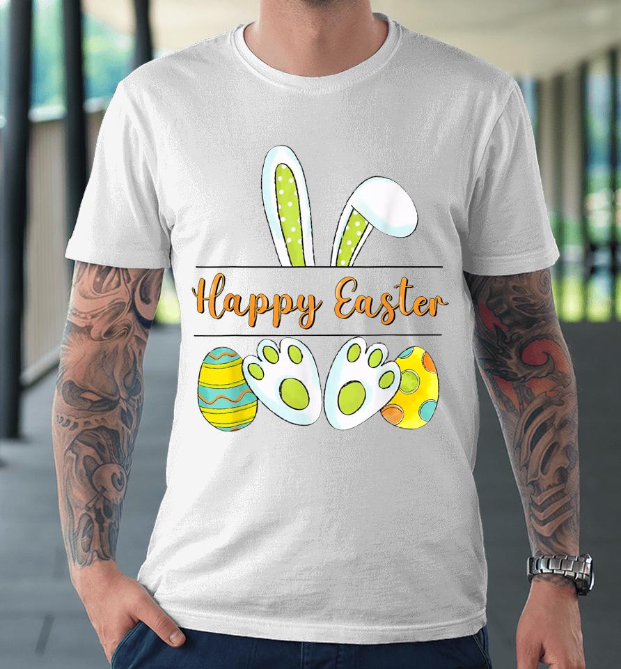 Jesus Floral Happy Easter Bunny Cute Leopard Premium T-Shirt