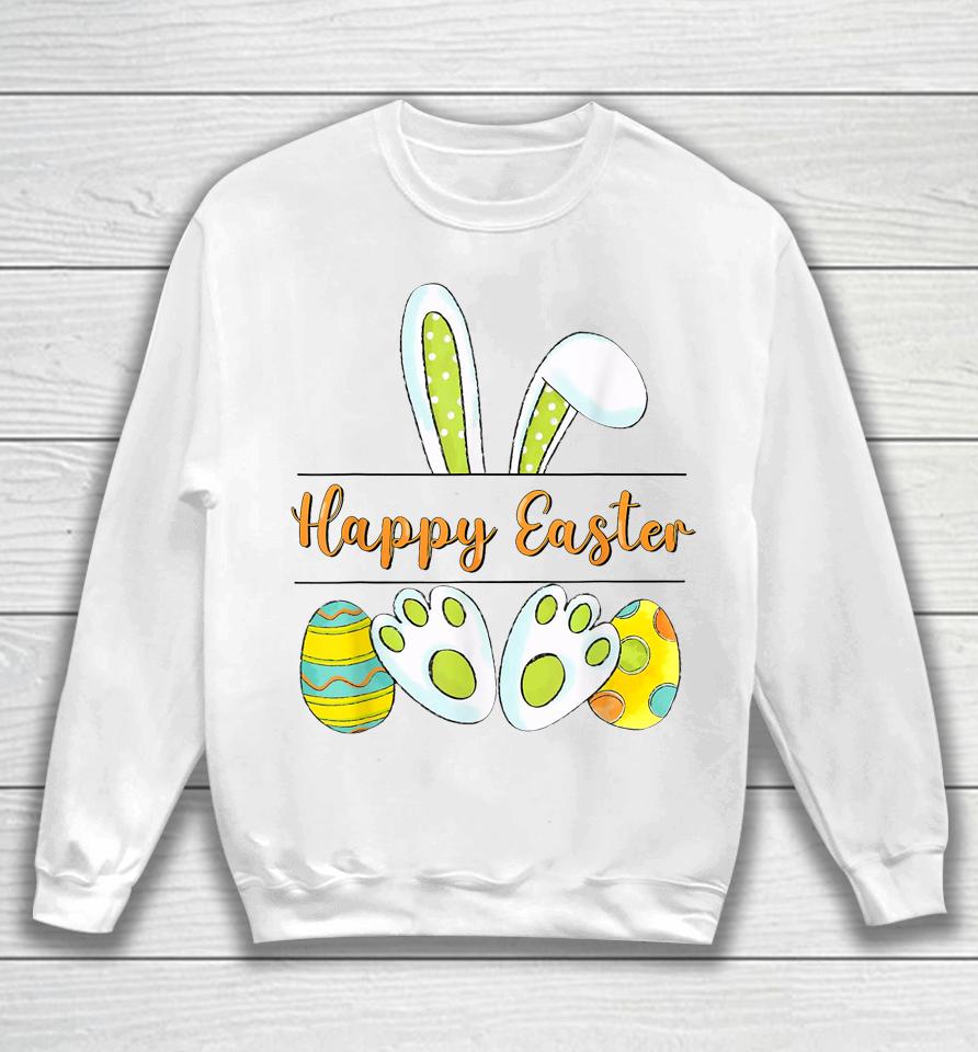 Jesus Floral Happy Easter Bunny Cute Leopard Sweatshirt