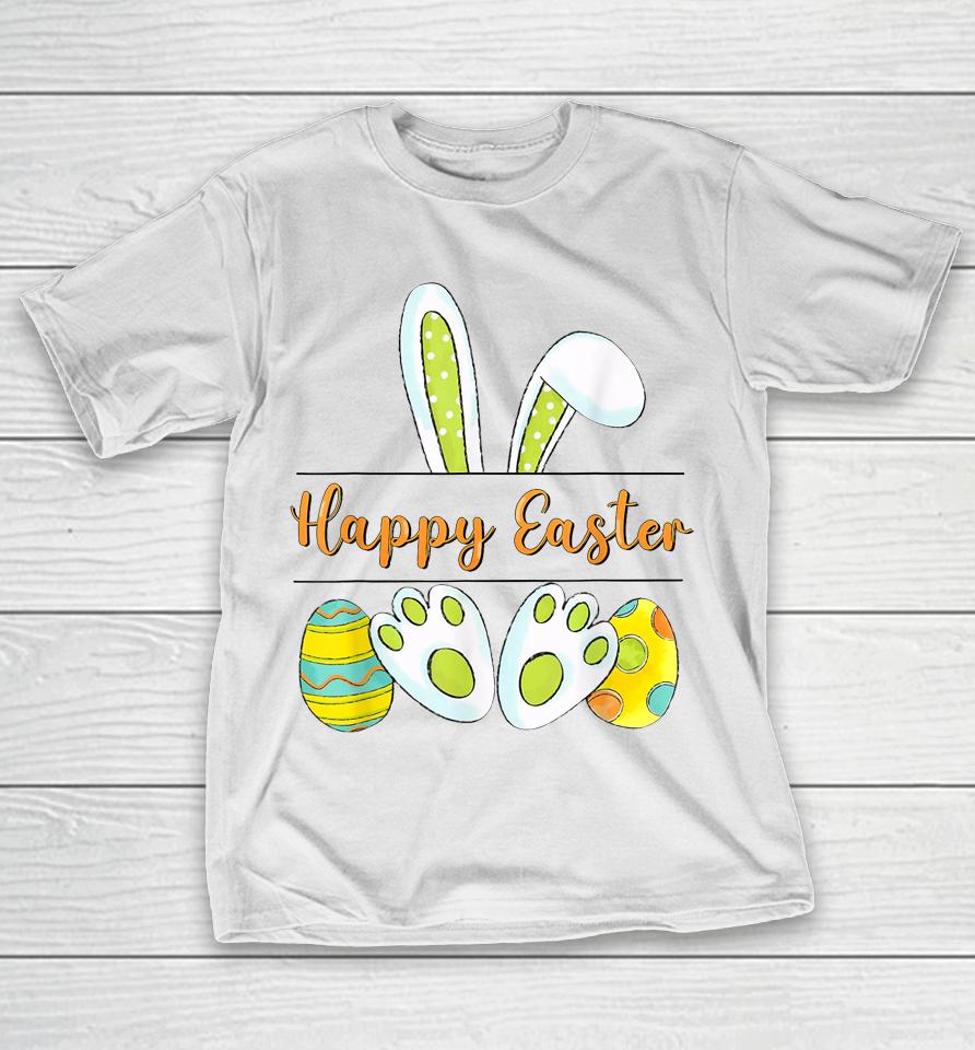 Jesus Floral Happy Easter Bunny Cute Leopard T-Shirt
