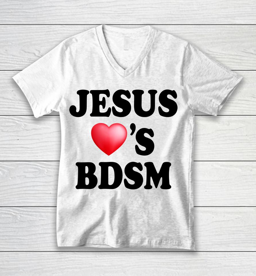 Jesus Heart's Bdsm Unisex V-Neck T-Shirt