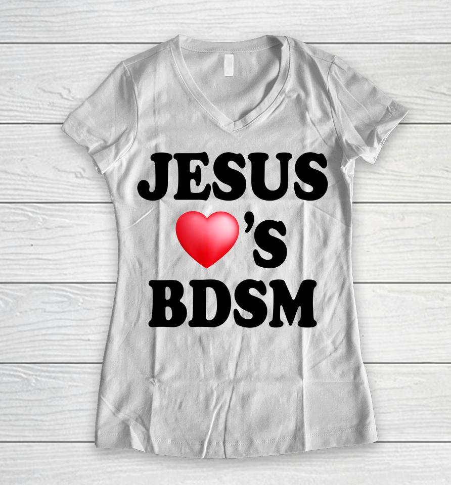 Jesus Heart's Bdsm Women V-Neck T-Shirt